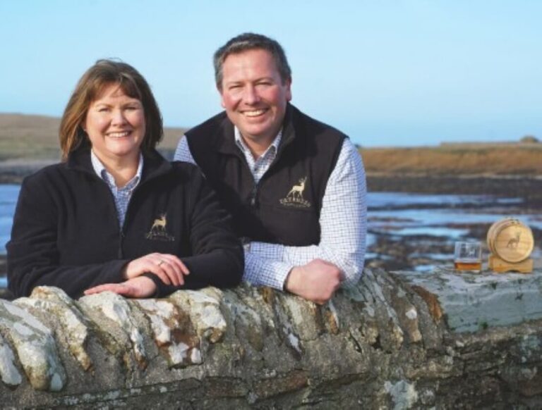 Adelle and Stuart Brown, founders of Deerness Distillery