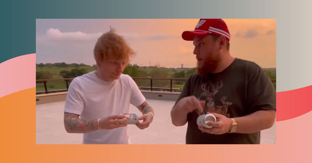 Regardez Luke Combs apprendre à Ed Sheeran à tirer une bière