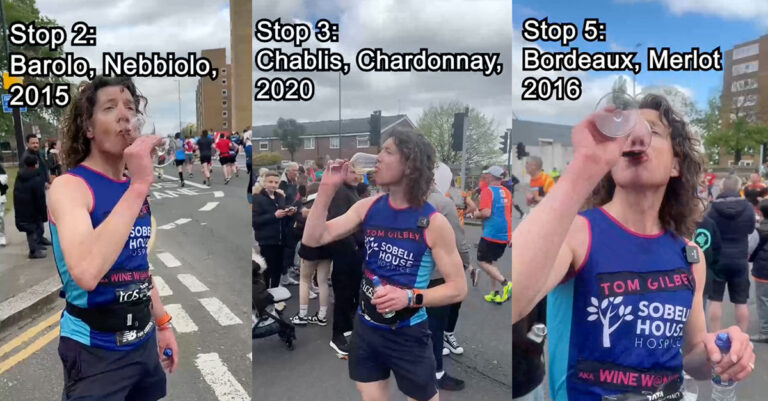 Regarder : Un coureur aveugle goûte 25 vins pendant le marathon de Londres

