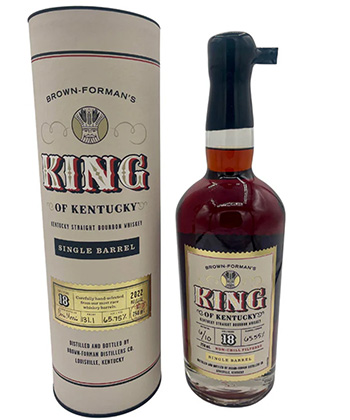 Le whisky bourbon Kentucky Straight King of Kentucky Single Barrel 18 ans de Brown Forman est l'un des bourbons les plus chers au monde.