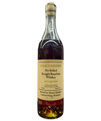 Hirsch Reserve 15 Year Pot Still est l'un des bourbons les plus chers au monde.