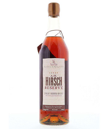 Le whisky AH Hirsch Reserve 16 ans Straight Bourbon est l'un des bourbons les plus chers au monde.