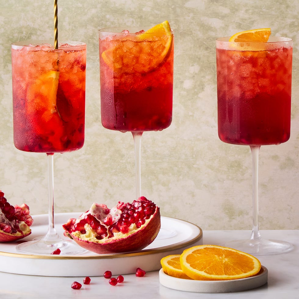 Pomegranate Spritz garni de champagne